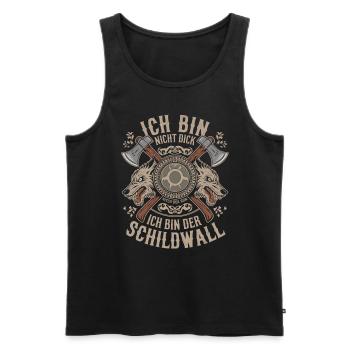 Ich bin nicht dick ich bin der Schildwall Wikinger - Männer Premium Bio Tank Top - Schwarz - Vorne - AI Model Male 178 light (178cm)