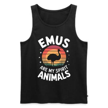 Emu Saying Australia Emus Funny Emu Gift - Men's Premium Organic Tank Top - black - Front - AI Model Male 178 light (178cm)