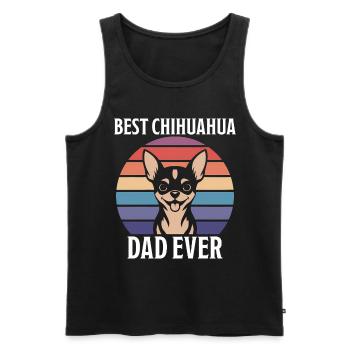 Chihuahua Disant Papa Drôle Chihuahua Cadeau - Débardeur bio Premium Homme - noir - Devant - Michal (187cm)