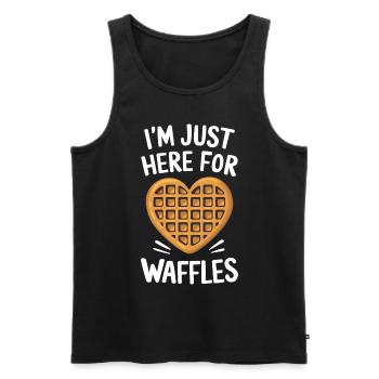 Waffeln Spruch Dessert Lustiges Waffeln Geschenk - Männer Premium Bio Tank Top - Schwarz - Vorne - AI Model Male 178 light (178cm)