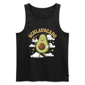 Schlavocado Avocado Offizielles Schlafshirt Schlaf - Männer Premium Bio Tank Top - Schwarz - Vorne - Michal (187cm)