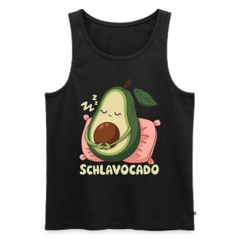 Schlavocado Avocado Offizielles Schlafshirt Schlaf - Männer Premium Bio Tank Top - Schwarz - Vorne - Michal (187cm)