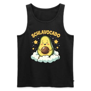 Schlavocado Avocado Offizielles Schlafshirt Schlaf - Männer Premium Bio Tank Top - Schwarz - Vorne - Michal (187cm)