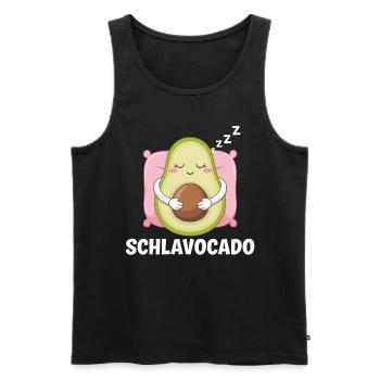 Schlavocado Avocado Offizielles Schlafshirt Schlaf - Männer Premium Bio Tank Top - Schwarz - Vorne - Michal (187cm)