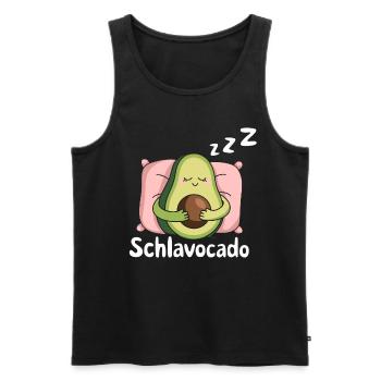 Schlavocado Avocado Offizielles Schlafshirt Schlaf - Männer Premium Bio Tank Top - Schwarz - Vorne - Michal (187cm)