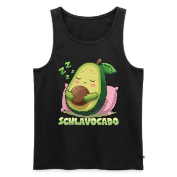Schlavocado Avocado Offizielles Schlafshirt Schlaf - Männer Premium Bio Tank Top - Schwarz - Vorne - Michal (187cm)