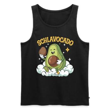 Schlavocado Avocado Offizielles Schlafshirt Schlaf - Männer Premium Bio Tank Top - Schwarz - Vorne - Michal (187cm)