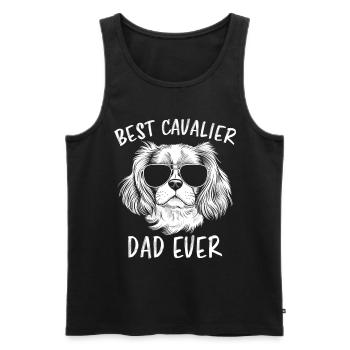 Cavalier King Charles Spaniel Saying Dad Gift - Men's Premium Organic Tank Top - black - Front - AI Model Male 178 light (178cm)