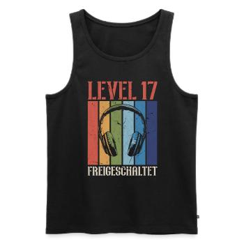 11th Birthday 11 Years Level 11 Video Gamer - Men's Premium Organic Tank Top - black - Front - AI Model Male 178 light (178cm)