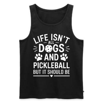 Pickleball Saying Dog Funny Pickleball Gift - Men's Premium Organic Tank Top - black - Front - Michal (187cm)