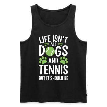 Tennis Saying Dogs Funny Tennis Gift - Men's Premium Organic Tank Top - black - Front - Michal (187cm)