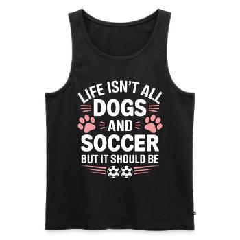 Soccer Disant Chiens Drôle Joueur de Football Cadeau - Débardeur bio Premium Homme - noir - Devant - AI Model Male 178 light (178cm)