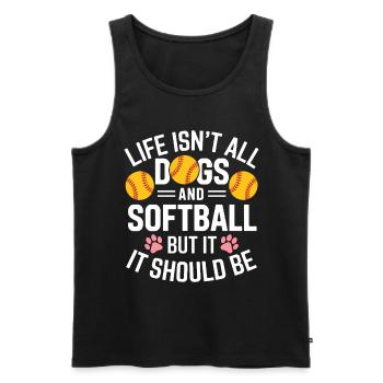 Softball Spruch Hunde Lustiges Softball Geschenk - Männer Premium Bio Tank Top - Schwarz - Vorne - AI Model Male 178 light (178cm)