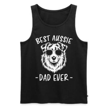 Australian Shepherd Dad Funny Aussie Gift - Men's Premium Organic Tank Top - black - Front - Michal (187cm)