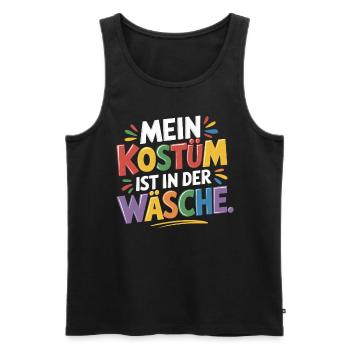 Mein Kostüm ist in der Wäsche Karneval Fasching - Männer Premium Bio Tank Top - Schwarz - Vorne - AI Model Male 178 light (178cm)