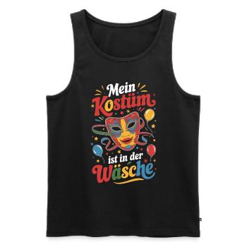 Mein Kostüm ist in der Wäsche Karneval Fasching - Männer Premium Bio Tank Top - Schwarz - Vorne - AI Model Male 178 light (178cm)