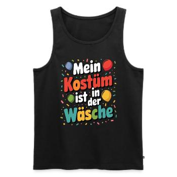 Mein Kostüm ist in der Wäsche Karneval Fasching - Männer Premium Bio Tank Top - Schwarz - Vorne - AI Model Male 178 light (178cm)