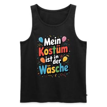 Mein Kostüm ist in der Wäsche Karneval Fasching - Männer Premium Bio Tank Top - Schwarz - Vorne - AI Model Male 178 light (178cm)