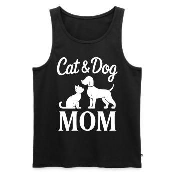 Cat and Dog Saying Funny Pet Gift - Men's Premium Organic Tank Top - black - Front - Michal (187cm)