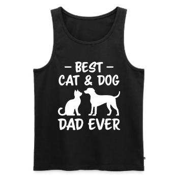 Cat and Dog Saying Funny Pet Gift - Men's Premium Organic Tank Top - black - Front - Michal (187cm)
