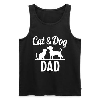 Cat and Dog Saying Funny Pet Gift - Men's Premium Organic Tank Top - black - Front - Michal (187cm)