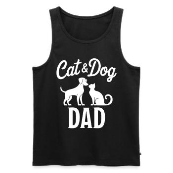 Cat and Dog Saying Funny Pet Gift - Men's Premium Organic Tank Top - black - Front - Michal (187cm)