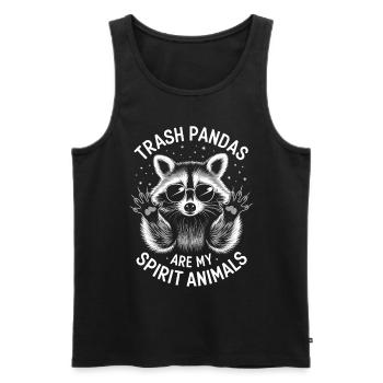 Raccoon Saying Trash Funny Raccoon Gift - Men's Premium Organic Tank Top - black - Front - AI Model Male 178 light (178cm)