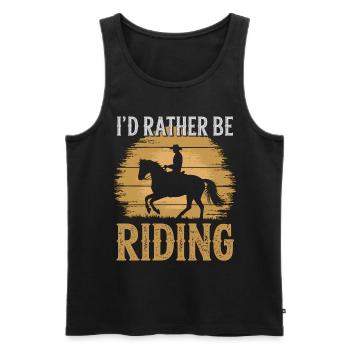 Chevaux Disant Sports Equestres Drôle Cheval Cadeau - Débardeur bio Premium Homme - noir - Devant - Michal (187cm)