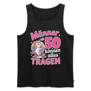 50. Geburtstag Männer Frauen Lustig 50 Jahre - Männer Premium Bio Tank Top - Schwarz - Vorne - Michal (187cm)