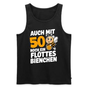 50. Geburtstag 50 Jahre Flottes Bienchen Frau - Männer Premium Bio Tank Top - Schwarz - Vorne - Michal (187cm)