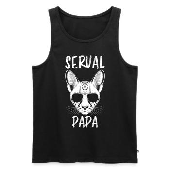 Savannah Cat Saying Joke Savannah Cat Gift - Men's Premium Organic Tank Top - black - Front - AI Model Male 178 light (178cm)