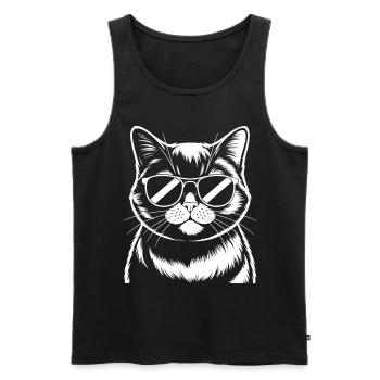 British Shorthair Design Cadeau de chat drôle - Débardeur bio Premium Homme - noir - Devant - Michal (187cm)