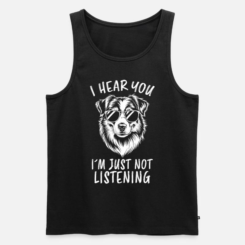 Australian Shepherd Lustiges Aussie Geschenk - Männer Premium Bio Tank Top - Schwarz