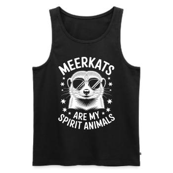 Suricate disant drôle Cadeau de suricate - Débardeur bio Premium Homme - noir - Devant - Michal (187cm)