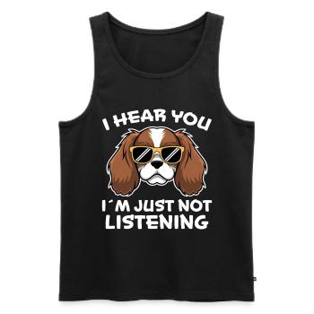 Cavalier King Charles Spaniel Saying Dog Gift - Men's Premium Organic Tank Top - black - Front - AI Model Male 178 light (178cm)