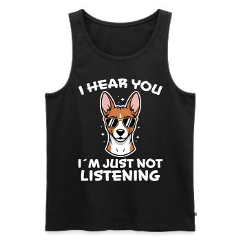 Basenji Spruch Hunde Lustiges Basenji Geschenk - Männer Premium Bio Tank Top - Schwarz - Vorne - AI Model Male 178 light (178cm)