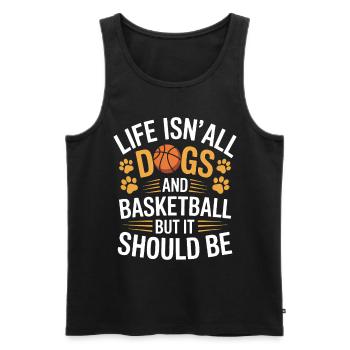 Basketball Saying Dogs Funny Basketball Gift - Men's Premium Organic Tank Top - black - Front - Michal (187cm)