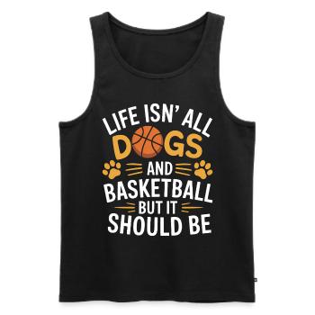 Basketball Saying Dogs Funny Basketball Gift - Men's Premium Organic Tank Top - black - Front - Michal (187cm)