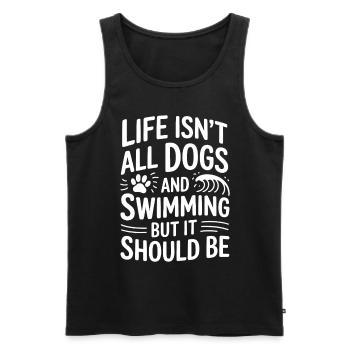 Natation Dire Chiens Drôle Natation Cadeau - Débardeur bio Premium Homme - noir - Devant - Michal (187cm)