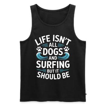 Surfing Saying Dogs Funny Surfing Gift - Men's Premium Organic Tank Top - black - Front - AI Model Male 178 light (178cm)