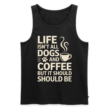 Kaffee Spruch Hunde Lustiges Kaffee Geschenk - Männer Premium Bio Tank Top - Schwarz - Vorne - AI Model Male 178 light (178cm)