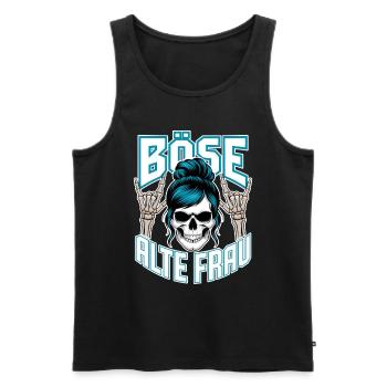 Böse Alte Frau! Rockerin Rockerbraut Motorrad - Männer Premium Bio Tank Top - Schwarz - Vorne - Michal (187cm)