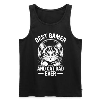 Gamer Saying Dad Cats Funny Gaming Gift - Men's Premium Organic Tank Top - black - Front - Michal (187cm)