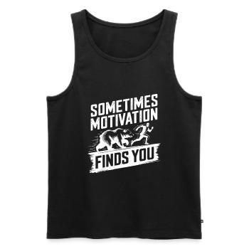Sometimes motivation finds you! Race Jogging - Men's Premium Organic Tank Top - black - Front - Michal (187cm)