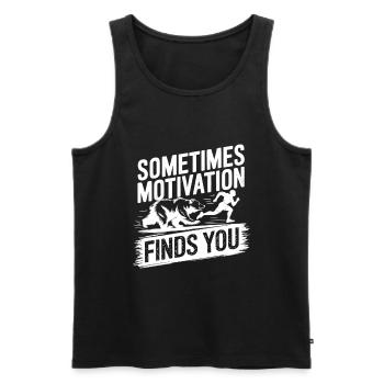 Sometimes motivation finds you! Race Jogging - Men's Premium Organic Tank Top - black - Front - Michal (187cm)