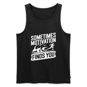 Sometimes motivation finds you! Race Jogging - Men's Premium Organic Tank Top - black - Front - Michal (187cm)