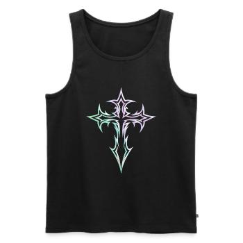 Goth Cross Y2K Emo Cross Gothic Aesthetic - Men's Premium Organic Tank Top - black - Front - Michal (187cm)