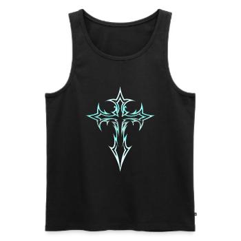 Goth Cross Y2K Emo Cross Gothic Aesthetic - Men's Premium Organic Tank Top - black - Front - Michal (187cm)