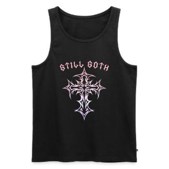 Toujours gothique ! Esthétique gothique Croix Y2K - Débardeur bio Premium Homme - noir - Devant - Michal (187cm)
