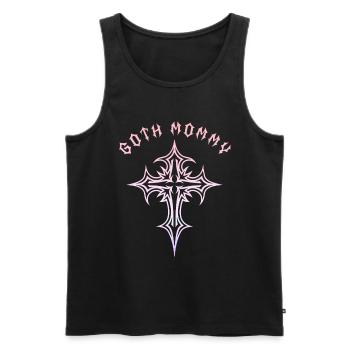 Maman gothique ! Esthétique gothique Croix Y2K - Débardeur bio Premium Homme - noir - Devant - Michal (187cm)
